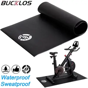 OEM/ODM BUCKLOS Trainer sepeda dalam ruangan bersepeda Floormat Yoga matras olahraga PVC Non-slip tahan air latihan tikar pelatih