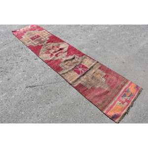 Alfombra de área Kilim turca Vintage, lana roja y Beige, respetuosa con el medio ambiente, estilo bohemio, Patchwork, rectángulo grande, látex de 23 'X 10' - Product Image 2