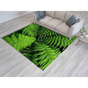 Botanical <b>Printed</b> Rug: Classic, Wedding, <b>Fern</b>, Flower, Green, Step, Decorative, Personalized, Living Room,Nonwoven Thin Rug - Product Image 1
