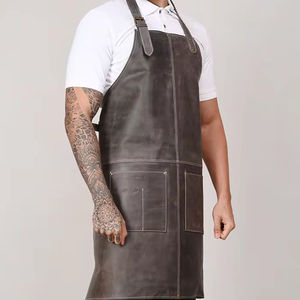 Rabada ผ้ากันเปื้อนแขนกุดหนังสีน้ำตาล LA9/ดำเป็นมิตรกับสิ่งแวดล้อมกันน้ำระบายอากาศได้อเนกประสงค์1-4กระเป๋า - Product Image 1