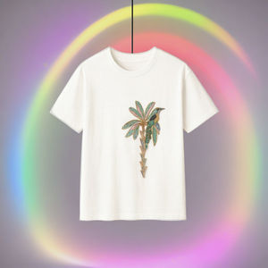 Camiseta artesanal de algodón blanco ligera y transpirable con cuentas, artesanía de lujo adornada con lentejuelas y bordado de cuentas - Product Image 3