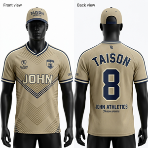 เสื้อเบสบอลผ้าโพลีเอสเตอร์ตาข่ายระบายอากาศ พรีเมียม 150 GSM สีเทา-ดำ ดีไซน์ลายปักโลโก้แบบกำหนดเอง - Product Image 5