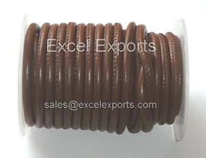 Wholesale 3mm 4mm 5mm <b>Black</b> Nappa Leather <b>Cord</b> Round Soft Stitched Leather for Jewelry Bracelet Making - Product Image 4