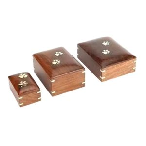 Elegant Modern Handmade Wooden Eco Friendly Biodegradable Pet <b>Urn</b> Engraving Cremation Ashes Memorial Keepsake Box for Cats <b>Dogs</b> - Product Image 4