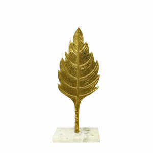Leaf On Stand Showpiece สำหรับตกแต่งบ้านด้วยฐานหินอ่อนเครื่องประดับตกแต่งบ้านประติมากรรมใบขายส่งผู้ผลิต2023 - Product Image 2