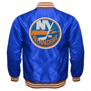 New Latest Style Satin Varsity <b>Jackets</b> Custom Made Logo Oversized Breathable <b>Letter</b> <b>Men</b> Lightweight Button up Satin <b>Jacket</b> - Product Image 3