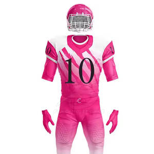 Ensemble de football américain avec maillot respirant personnalisé, pantalon ajusté à manches courtes et protections - Product Image 4