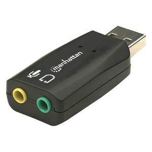 Manhattan Black USB DAC 879 Cable de tarjeta de audio externa Modelo 0395562 2 canales - Product Image 1