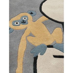 Handmade <b>Modern</b> Style <b>Large</b> Wool <b>Rug</b> Grey Yellow Geometric Design Hand Tufted Wool Blend <b>for</b> <b>Living</b> <b>Room</b> Bedroom Office Decor - Product Image 5