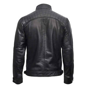Temporada de invierno 2025, chaqueta de cuero negro genuino de piel de oveja de alta calidad, ropa informal duradera para hombres, cálida chaqueta de cuero puro - Product Image 2
