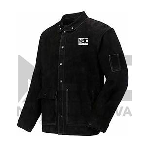 Veste de soudage en cuir Vêtements de travail résistants aux flammes Veste de soudage en cuir fabriqué avec un cuir fendu de vache solide. - Product Image 1