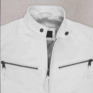 Veste en cuir blanc OEM, veste en cuir PU grande taille, veste en simili cuir pour homme, vestes pour hommes - Product Image 3