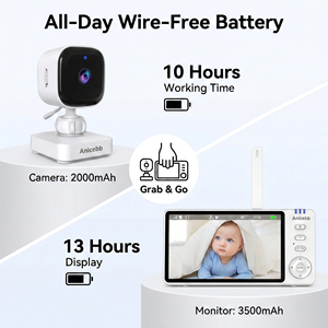 Anicebb ABM590 Moniteur bébé portable 5 pouces avec batterie intégrée, caméra <span class=keywords><strong>sans</strong></span> fil 720P, vision nocturne longue portée, audio bidirectionnel - Product Image 4