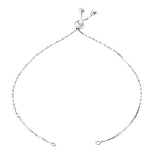 92.5 Sterling Silver 1.1mm Box Chain Slider Bolo <b>Bracelet</b> Base-Gold Plated Adjustable 4-8 Inch Slide <b>Bracelet</b> Slider Clasp - Product Image 4