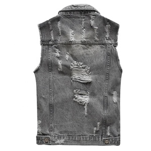 Chaleco vaquero sin mangas para hombre Retro de primavera Vintage, chaleco con botones y agujeros rasgados, ropa exterior para hombre, chaqueta, diseño de ropa desgastada - Product Image 2