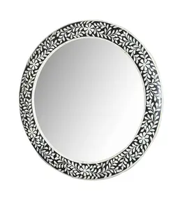 Modern Luxury Customizable <b>Wall</b> <b>Mirror</b> Bone Inlay Design with Polished Finish for Home <b>Decor</b> for Bedroom Living Room Bathroom - Product Image 3