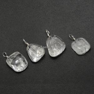 Pendentif brésilien en quartz en cristal avec décoration de la maison d'amour de style Feng Shui Technique d'enveloppement de pierres précieuses d'agate gravée - Product Image 1