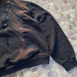 Offre Spéciale oversize lourd 400gsm coton acide vieillis sweats à capuche logo personnalisé hommes déchiré strass veste - Product Image 5