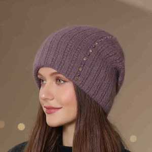 หมวกบีนนี่สำหรับผู้หญิง, ใหม่หมวกแฟชั่นฤดูหนาวหมวกอบอุ่นสำหรับผู้หญิงลำลองสตรีทแวร์ถัก - Product Image 1