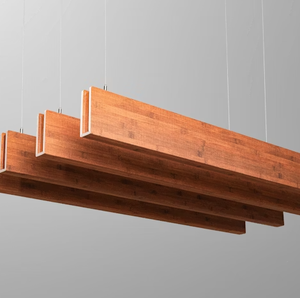 Luminaria Lineal de Madera para Oficina (Grado Acústico) - Product Image 1
