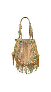 Embrayages de broderie perlée en pierre de cristal de concepteur artisanal sac à main portable de luxe avec une touche parfaite - Product Image 3