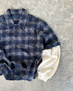 Camisa Casual de Manga Larga con Botones, Diseño Cuadrado, Estampado de Franela, 100% Algodón, Tejido Transpirable, Personalizable para Hombre - Product Image 4