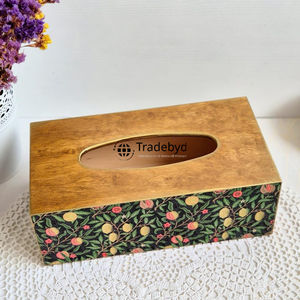 Tradebyd Handcrafted <b>Square</b> <b>Wooden</b> Enamel Printed Eco-Friendly Tissue <b>Box</b> & Holder for Home Hotel Restaurant - Product Image 5
