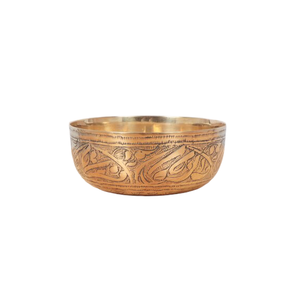 Pure Brass Vintage <b>Small</b> <b>Bowl</b> With Engraving Polish Finished For Home Restaurant And Hotel Kitchenware Metal Arabic <b>Bowl</b> - Product Image 1