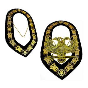 Collier maçonnique 33 33e degré Rite écossais violet ailes de soutien vers le bas bijoux de haute qualité moins cher maçonnique Regalia colliers de chaîne - Product Image 2