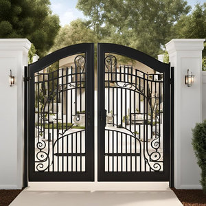 Portail décoratif en fer forgé pour entrée moderne fabriqué au Vietnam avec matériel et accessoires d'automatisation - Product Image 4