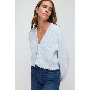 Stone Embellished Buttoned Knitted <b>Cardigan</b> - Product Image 1