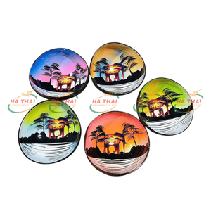 Tazones de Coco Minimalistas Personalizados con Acabado Lacado, en Existencia, para Uso Doméstico, Vajilla Artesanal de Vietnam - Product Image 1