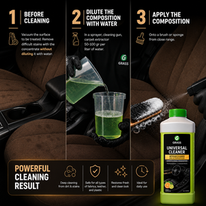 Nettoyant universel GRASS 1L, concentré pour voitures, formule professionnelle au parfum d'agrumes pour cuir et tissus - Product Image 3