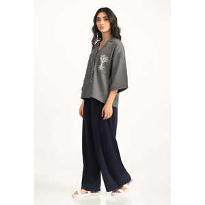 Camisas Casuales de Popelina Transpirable para Mujer con Logotipo Bordado, Cuello Mao, Talla XL, para Primavera/Verano, Ropa de Oficina, Suministro ODM - Product Image 2