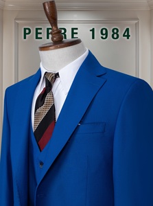 Ensemble de costume d'affaires bleu roi pour homme, col mandarin, coupe droite, gilet, anti-plis, anti-statique, fermeture boutonnée - Product Image 2