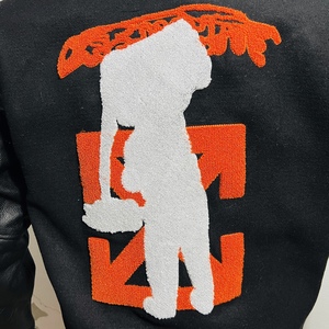 แจ็กเก็ตเบสบอลทีมนักกีฬาหนังขนสัตว์ปักลายกำมะหยี่ออกแบบได้ตามต้องการ - Product Image 3