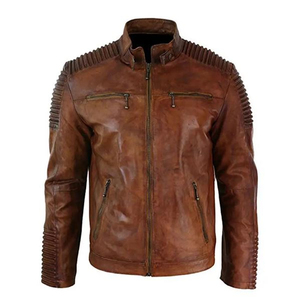 2023 <b>Men's</b> High Quality Cow Leather <b>Jacket</b> Water Resistant Best Material Reasonable Price Front Logo for Winter Motorbike Riding - Product Image 4