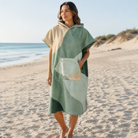 Serviette de plage poncho en microfibre à séchage rapide avec capuche pour hommes et femmes, idéale pour le surf et la natation, personnalisable avec logo – Vente en gros