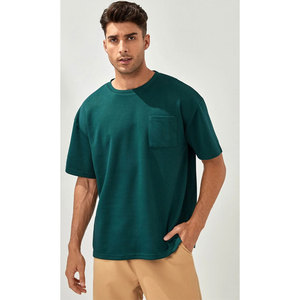 T-shirt pour homme 100% coton, couleur unie, manches courtes, décontracté, été, logo personnalisé, OEM, vente en gros, t-shirts simples et tendance - Product Image 1