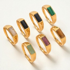 แหวนพลอยสี่เหลี่ยมสีเงิน925-แหวนตราทำมือ-เครื่องประดับแหวนสั่งทำ - Product Image 1