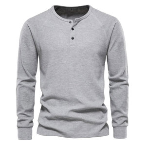 Sweatshirts à motif personnalisé pour hommes 2024 Sweat-shirt coupe ajustée et respirant pour hommes Sweat-shirt à col rond avec boutons pour hommes - Product Image 3