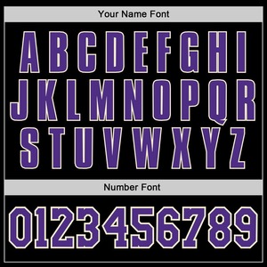 Camiseta de béisbol auténtica negra púrpura-blanca personalizada - Product Image 5