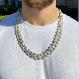 Iced out Bling Diamond Hip Hop Miami Venta al por mayor Cadena de eslabones cubanos Joyería Moissanite Cadena cubana iced out joyería busto abajo - Product Image 5