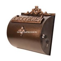 Buzón de Correo de Plástico Pequeño para Exterior, Montaje en Suelo, Diseño Forjado, Color Marrón, Estilo Vintage, 5L, Venta al Por Mayor