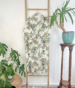 Pur coton indien bloc imprimé été Kimono confortable maternité Floral dissimulation blanc vert Safari léopard longueur au sol - Product Image 5