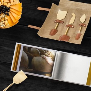 Best Quality Handcrafted 3pcs Metal <b>Cheese</b> Knives <b>Set</b> with Gold Finished Used for Kitchen Breakfast Hotel Restaurants - Product Image 4