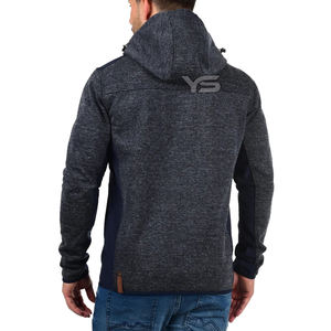 Haider <b>Grey</b> <b>Men's</b> Fashion <b>Hoodie</b> Zipper-Up Winter Solid Pattern Hood ODM Supply Digital Silk Screen Printing <b>Plain</b> Dyed Weaving - Product Image 2