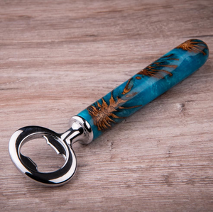 Excelente abridor de botellas de resina epoxi y madera Resina azul Acacia Abrebotellas de madera natural gran oferta - Product Image 2