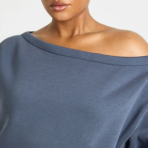 Sweat-shirt oversize à épaules dénudées pour femme avec logo personnalisé, manches longues, matière confortable et respirante pour l'hiver - Product Image 2