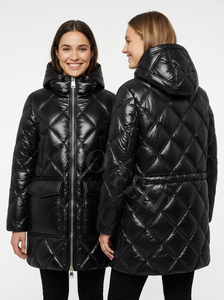<b>Winter</b> warm Hot Sale Long Hooded Quilted Puffer Jacket Warm Padded <b>Coat</b> Zipper Closure Front Pockets Quilted <b>Coats</b> <b>For</b> <b>Women's</b> - Product Image 4